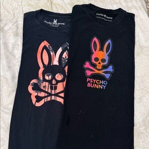 Psycho Bunny Kids Black and Orange Graphic Tees
